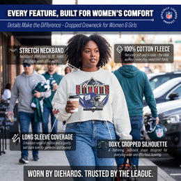 New York Giants  Women's Franchise Helmet Cut Crop Crewneck - White