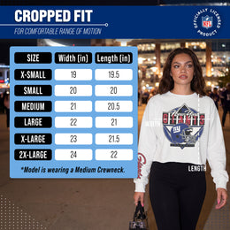 New York Giants  Women's Franchise Helmet Cut Crop Crewneck - White
