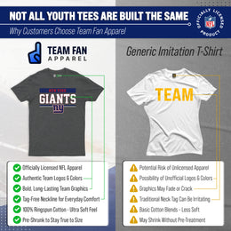 New York Giants NFL Youth Short Sleeve Charcoal T Shirt - Charcoal