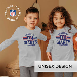 New York Giants NFL Youth Property Of Crew Sweatshirt - Sport Gray
