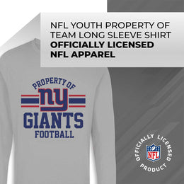 New York Giants NFL Youth Property Of Crew Sweatshirt - Sport Gray