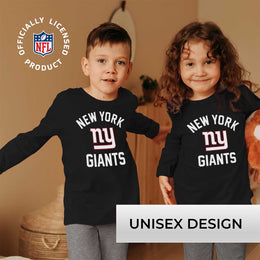 New York Giants NFL Gameday Youth Football Long Sleeve Shirt - Black