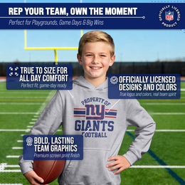New York Giants NFL Youth Property Of Hooded Sweatshirt - Sport Gray