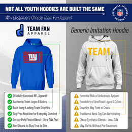 New York Giants NFL Youth Repeating Logo Football Fleece Hooded Sweatshirt - Royal