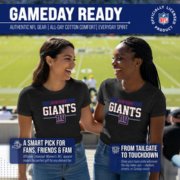 New York Giants NFL Women's Team Block Charcoal Tagless T-Shirt - Charcoal