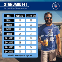 New York Giants NFL Adult Team Slogan Unisex T-Shirt - Royal