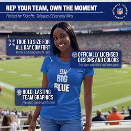 New York Giants NFL Womens Team Slogan Short Sleeve Tshirt - Royal