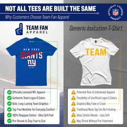 New York Giants Adult NFL Diagonal Fade Color Block T-Shirt - Royal