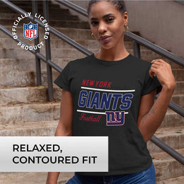 New York Giants NFL Womens Plus Size Relaxed Fit T-Shirt - Black