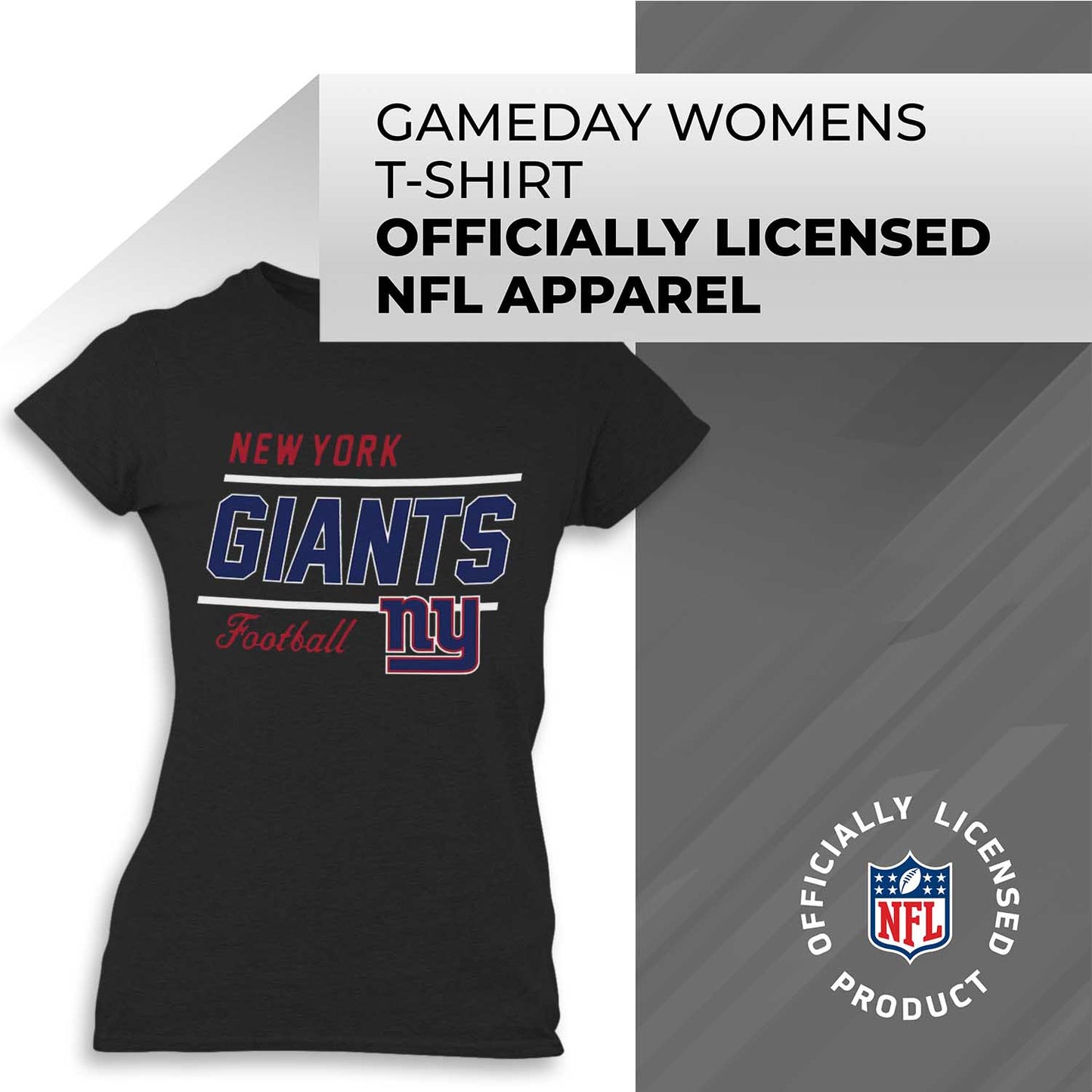 New York Giants NFL Womens Plus Size Relaxed Fit T-Shirt - Black