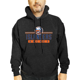 New York Islanders NHL Adult Heather Charcoal True Fan Hooded Sweatshirt Unisex - Charcoal