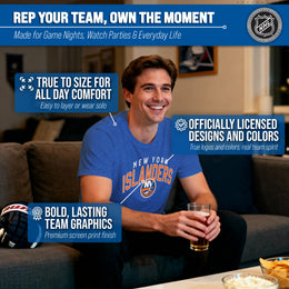 New York Islanders NHL Adult Powerplay Heathered Unisex T-Shirt - Royal