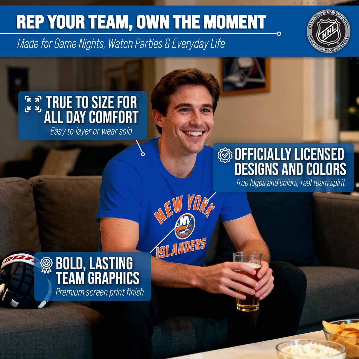 New York Islanders NHL Gameday T-Shirt - Royal Blue