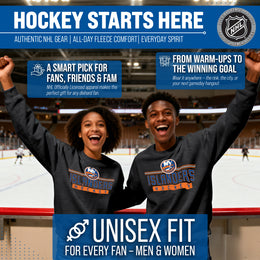 New York Islanders NHL Charcoal True Fan Crewneck Sweatshirt - Charcoal