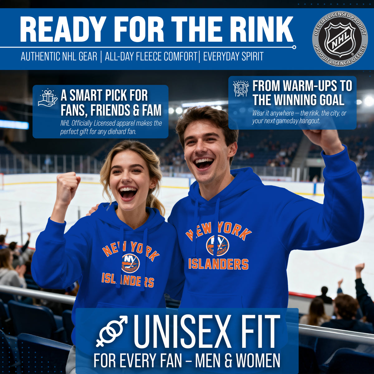 New York Islanders Hoodie Pullover Sweatshirt - Royal