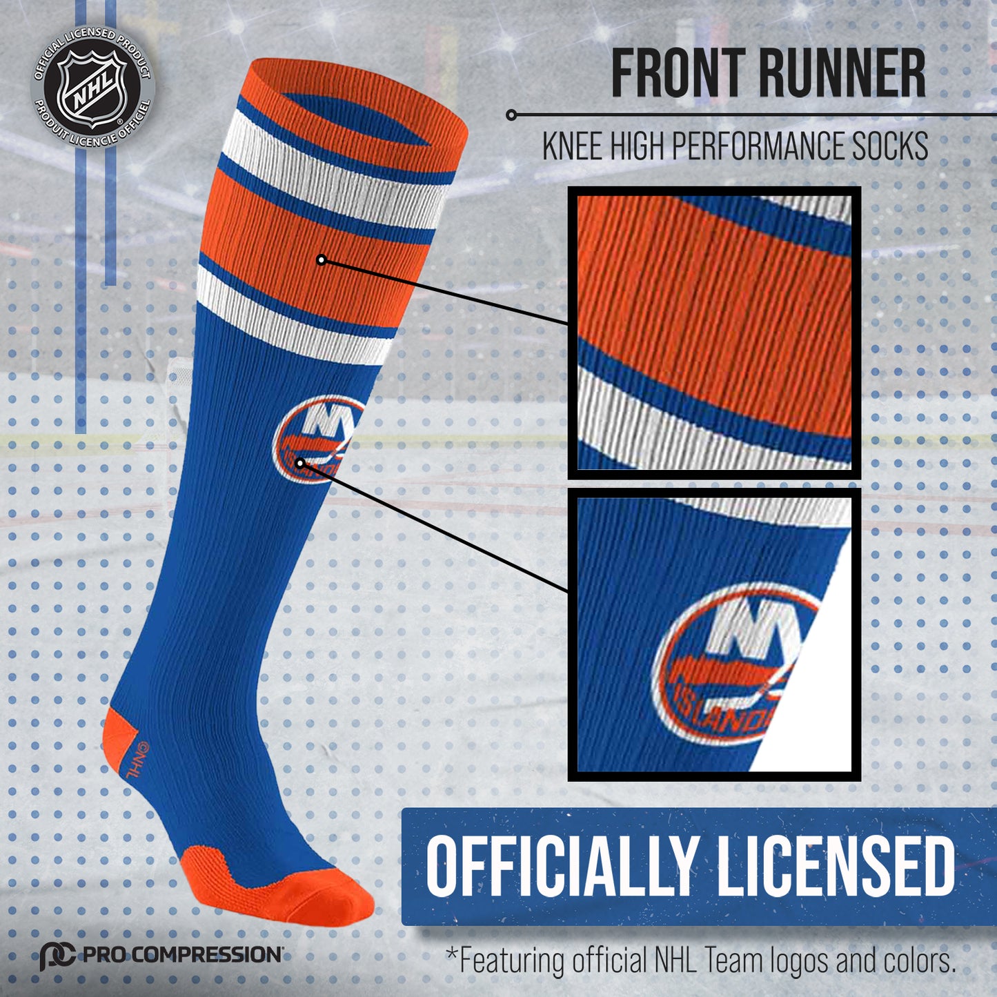 New York Islanders NHL Adult Knee High-Performance Socks - Royal