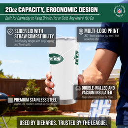 New York Jets NFL 20oz Gameday Stainless Steel Tumbler - White