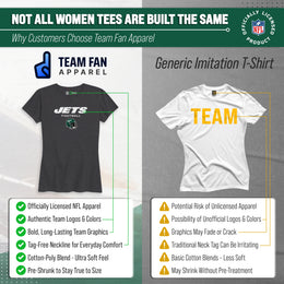 New York Jets Women's NFL Football Helmet Short Sleeve Tagless T-Shirt - Charcoal