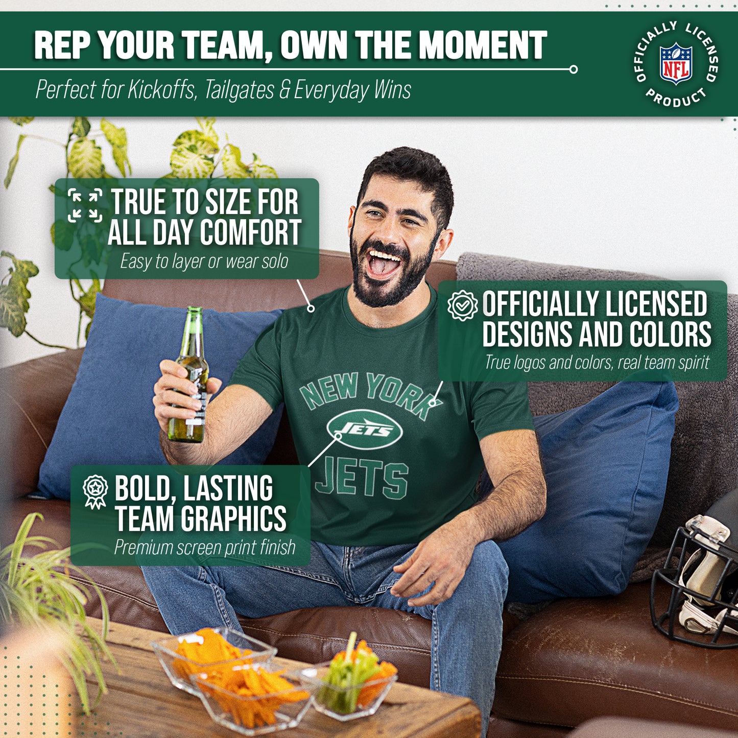 New York Jets Team Fan Apparel NFL  Gameday T-Shirt - Forest Green