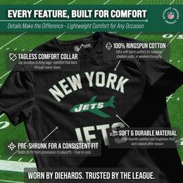 New York Jets NFL Adult Retro Gameday Unisex T-Shirt - Black