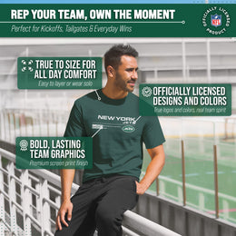 New York Jets Adult NFL Speed Stat Sheet T-Shirt - Forest Green