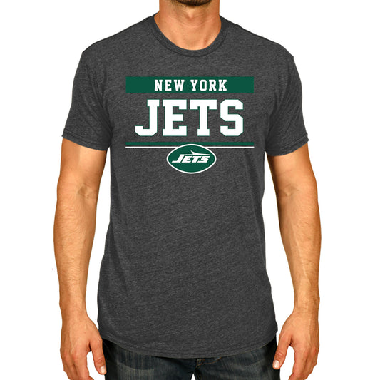 New York Jets NFL Adult Team Block Tagless T-Shirt - Charcoal