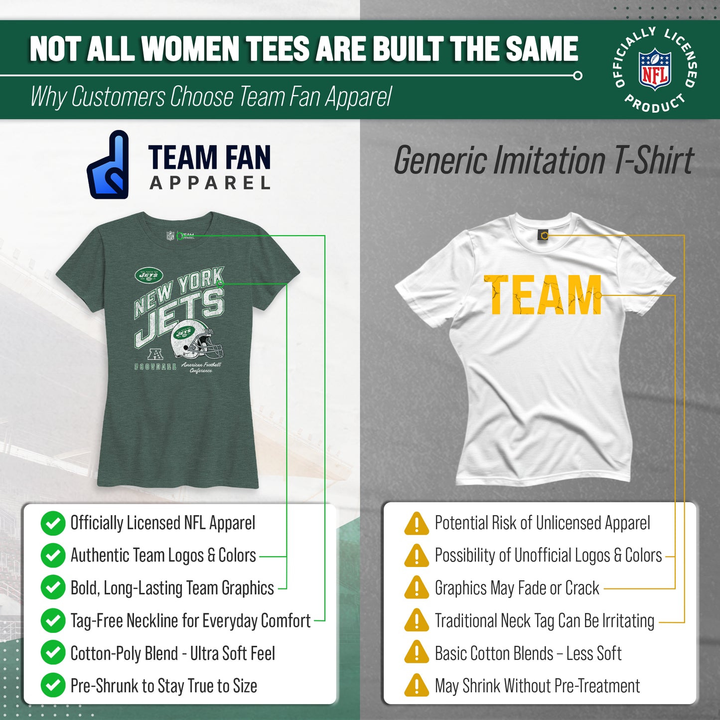 New York Jets NFL Womens Distressed Helmet Tag-Less Soft T-Shirt - Forest Green Heather