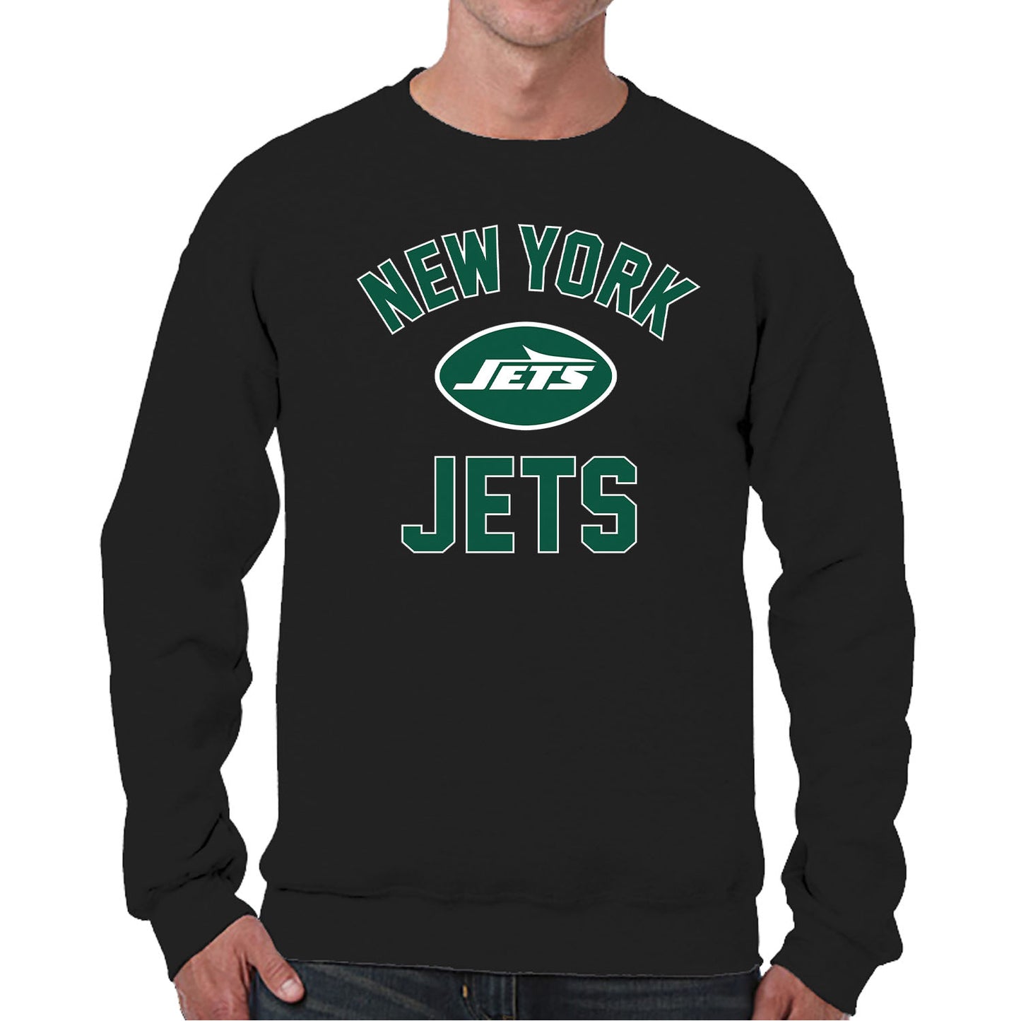 New York Jets NFL Adult Gameday Football Crewneck Sweatshirt - Black
