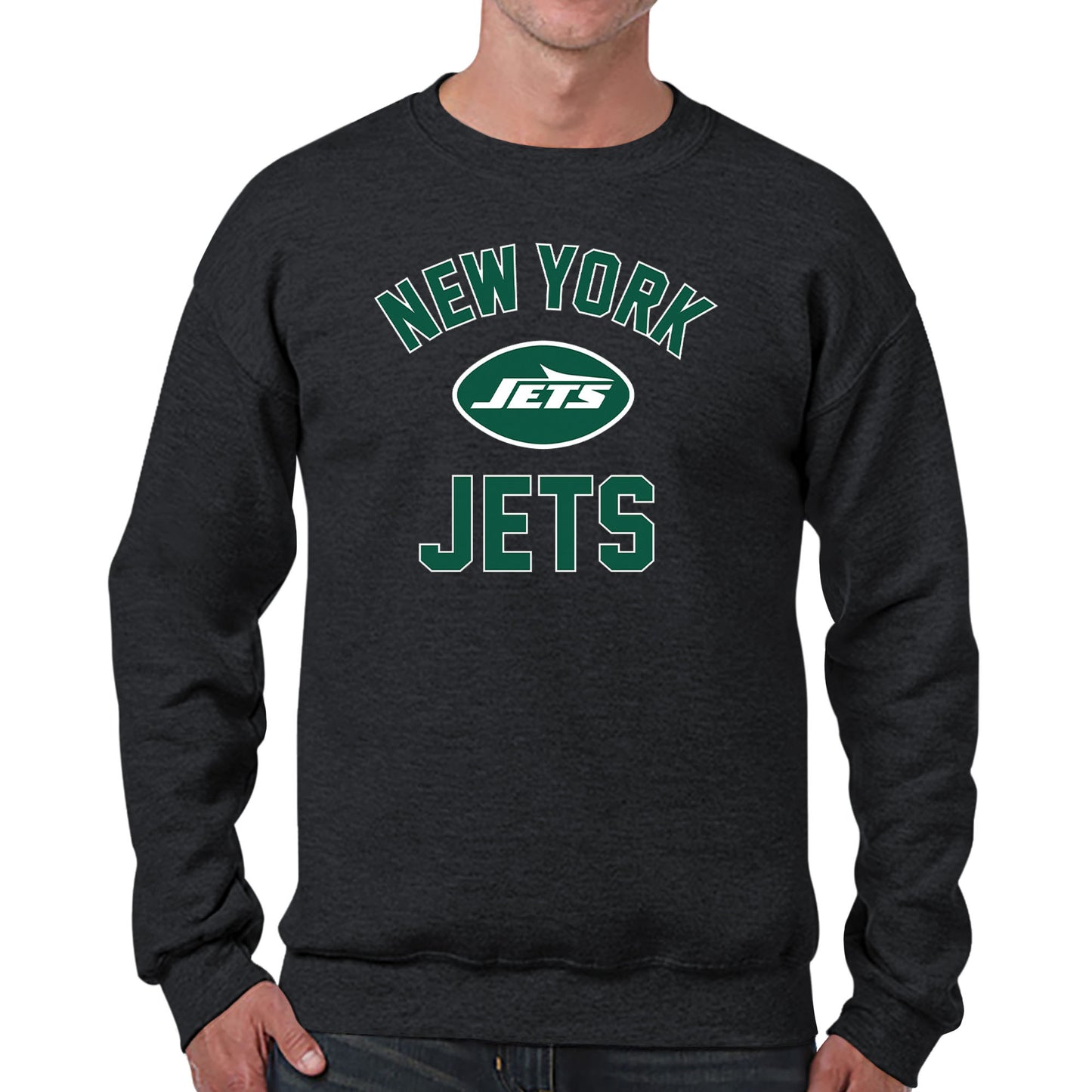 New York Jets NFL Adult Gameday Football Crewneck Sweatshirt - Charcoal