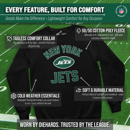 New York Jets NFL Adult Gameday Football Crewneck Sweatshirt - Black