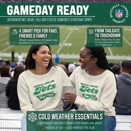 New York Jets NFL Womens Vintage Charm French Terry Slouchy Top - Birch