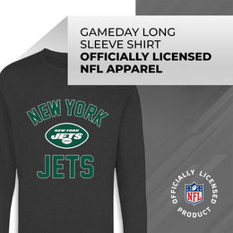 New York Jets NFL Gameday Adult Long Sleeve Shirt - Charcoal