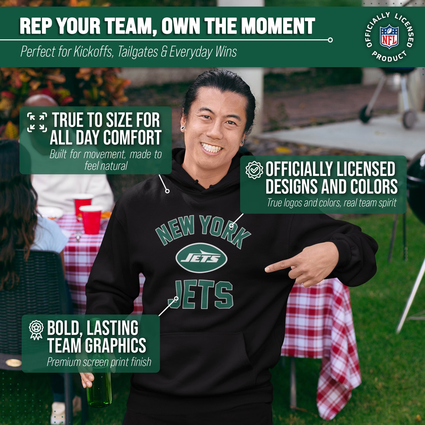 New York Jets Team Fan Apparel NFL  Gameday Hoodie - Black