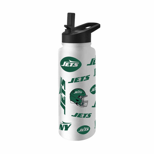 New York Jets NFL 34oz Quencher Stainless Steel Insulated Water Bottle - White