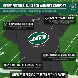 New York Jets Women's NFL Ultimate Fan Logo Short Sleeve T-Shirt - Charcoal