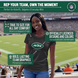 New York Jets Women's NFL Ultimate Fan Logo Short Sleeve T-Shirt - Charcoal