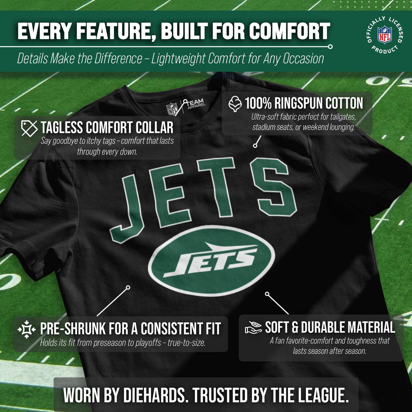 New York Jets NFL Home Team Tee - Black