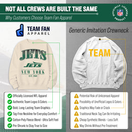New York Jets Womens NFL Starstruck Crewneck Pullover - Cream
