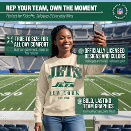 New York Jets Womens NFL Starstruck Crewneck Pullover - Cream