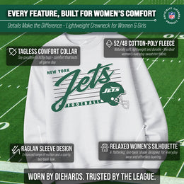 New York Jets Womens NFL Scrimmage Line Crewneck Pullover - Gray Heather