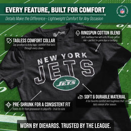 New York Jets NFL Starting Fresh Short Sleeve Heather T-Shirt - Black