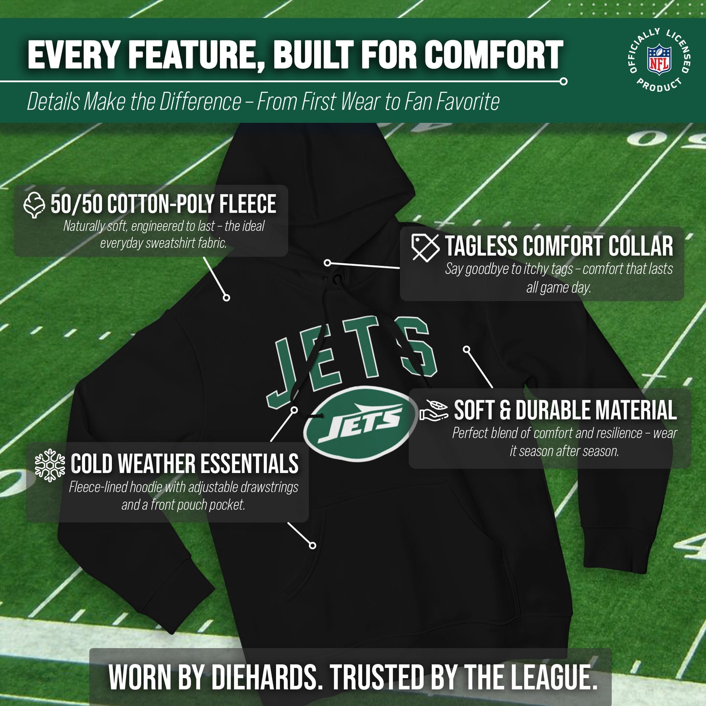 New York Jets NFL Home Team Hoodie - Black