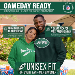 New York Jets NFL Adult Unisex Modern Throwback Ultra Soft Fleece Hooded Sweatshirt - Green