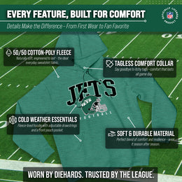 New York Jets NFL Adult Unisex All Star Soft Fleece Hooded Sweatshirt - Green Heather