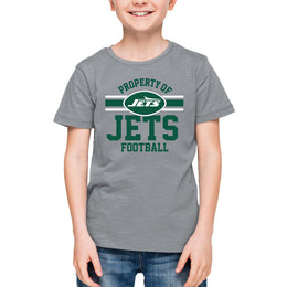 New York Jets NFL Youth Property Of Short Sleeve Lightweight T Shirt - Sport Gray