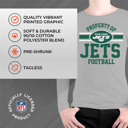 New York Jets NFL Youth Property Of Crew Sweatshirt - Sport Gray