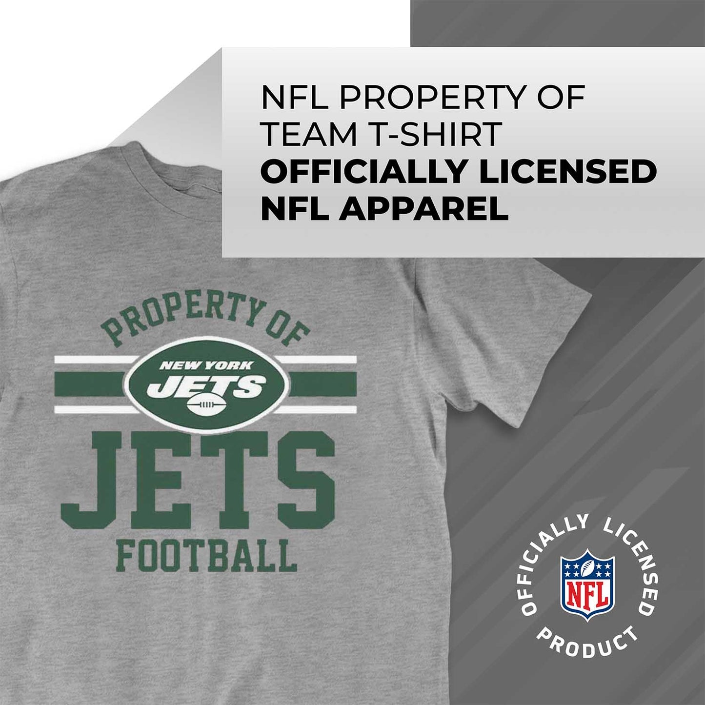 New York Jets NFL Adult Property Of T-Shirt - Sport Gray
