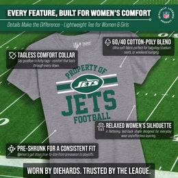 New York Jets NFL Womens Short Sleeve Property of Tshirt - Gray