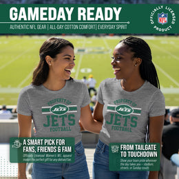 New York Jets NFL Womens Short Sleeve Property of Tshirt - Gray