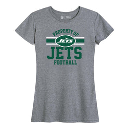 New York Jets NFL Womens Short Sleeve Property of Tshirt - Gray